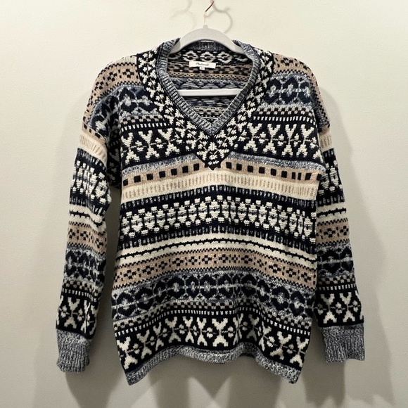 MADEWELL Forrest Fair Isle V-Neck Sweater - Picture 6 of 11
